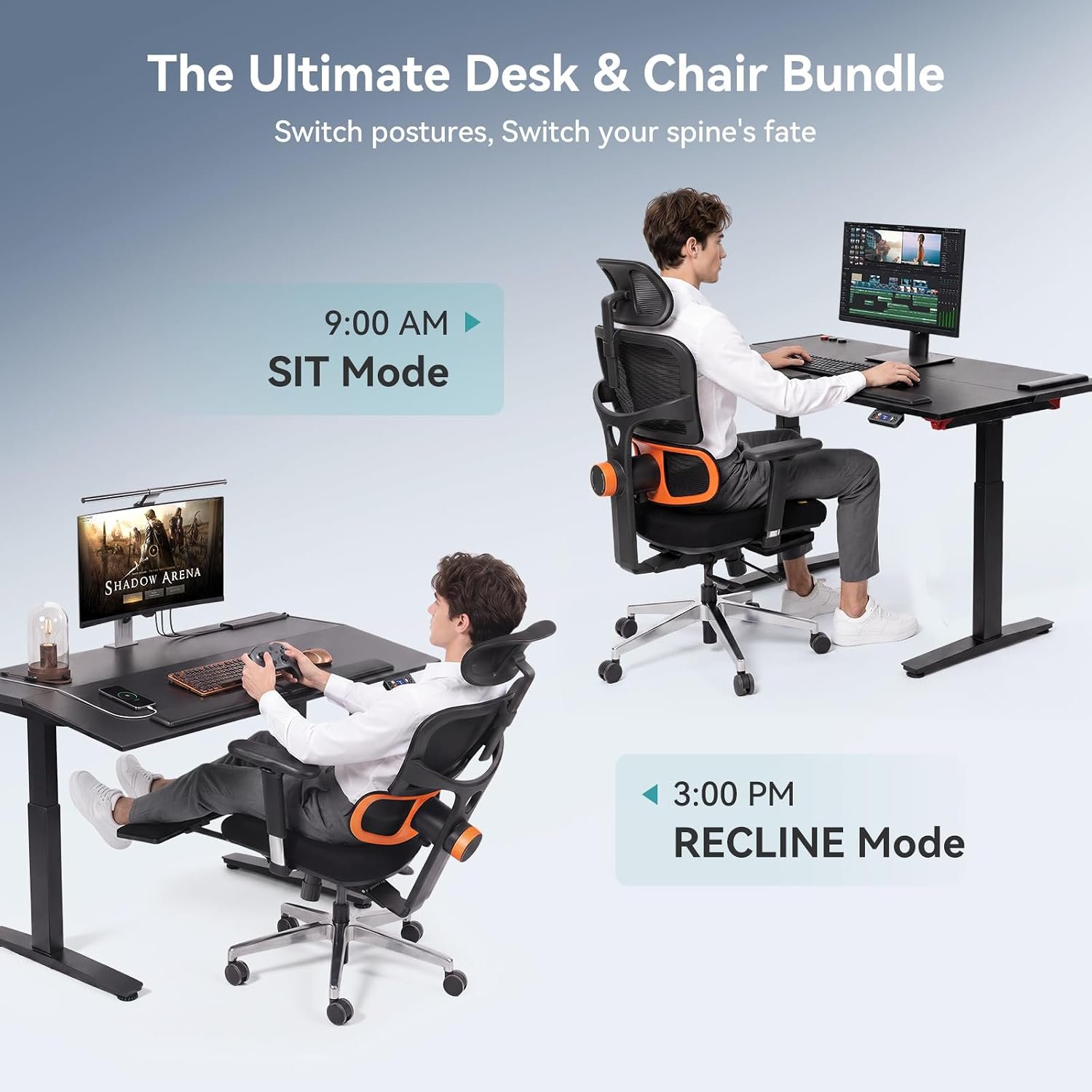 Newtral NT002-DE-A Recline Workstation Bundle Desk and Chair