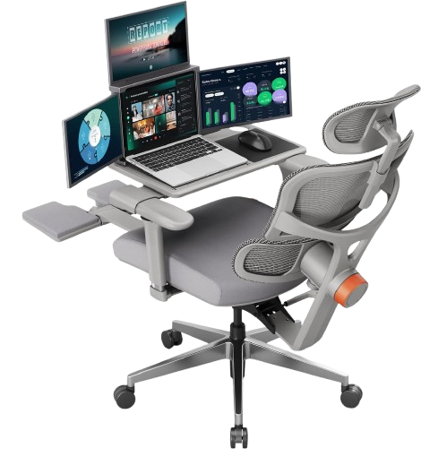 Ergonomic home office desk chair with mesh back and adjustable headrest