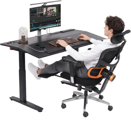 Recline workstation bundle with desk and matching chair