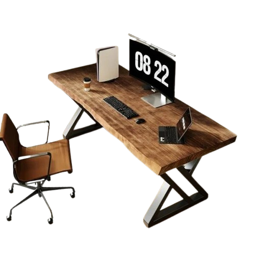 Solid wood industrial style home office desk